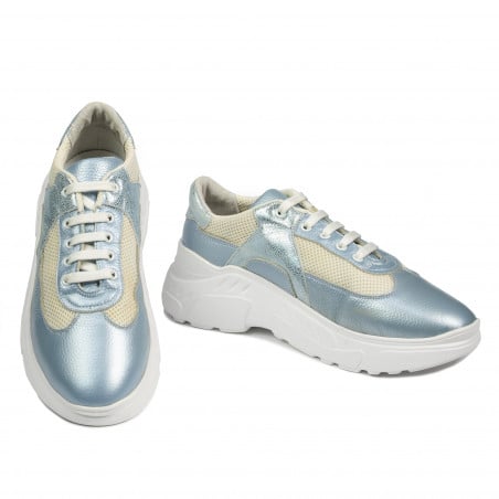 Damen Sportschuhe 6015 blau perlmutt kombiniert