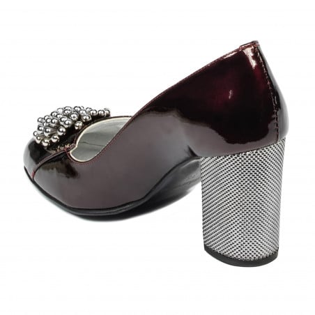 Damen elegante Schuhe 1272 Lack Bordeaux