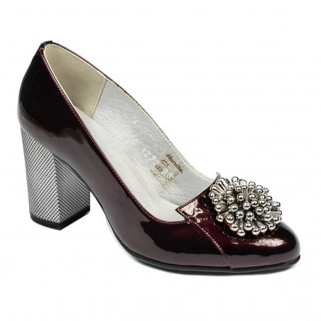 Damen elegante Schuhe 1272 Lack Bordeaux