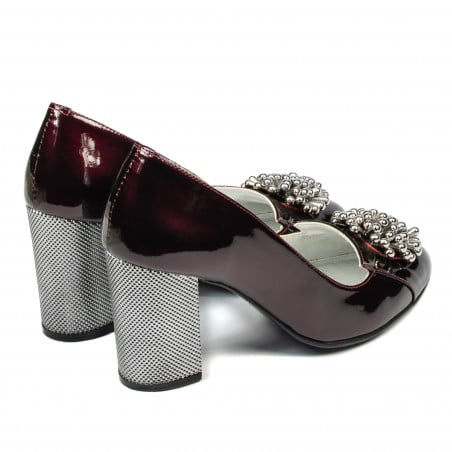 Damen elegante Schuhe 1272 Lack Bordeaux