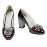 Damen elegante Schuhe 1272 Lack Bordeaux