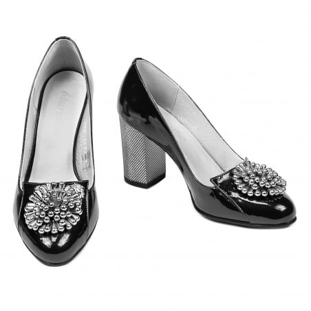 Elegante Damenschuhe 1272 schwarzer Lack