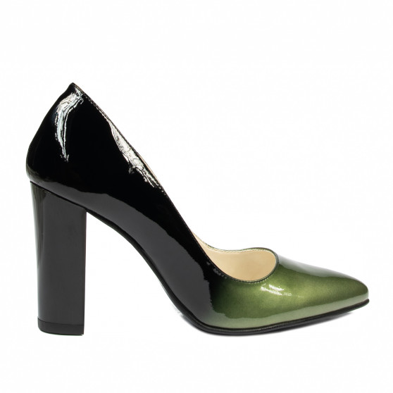 Elegante Damenschuhe 1261 Lack Grün+Schwarz Elegante Damenschuhe 1261 Lack Grün+Schwarz