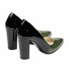 Elegante Damenschuhe 1261 Lack Grün+Schwarz