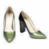 Elegante Damenschuhe 1261 Lack Grün+Schwarz