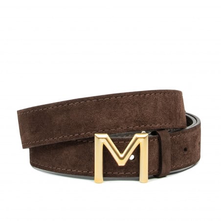 Damengürtel 13mc kaffeebraun Velours