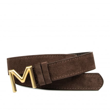Damengürtel 13mc kaffeebraun Velours