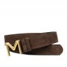 Damengürtel 13mc kaffeebraun Velours