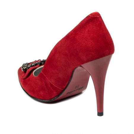 Elegante Damenschuhe 1279 Rot Antilope