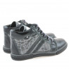 Kinderstiefel 3213 Lack Schwarz+Grau