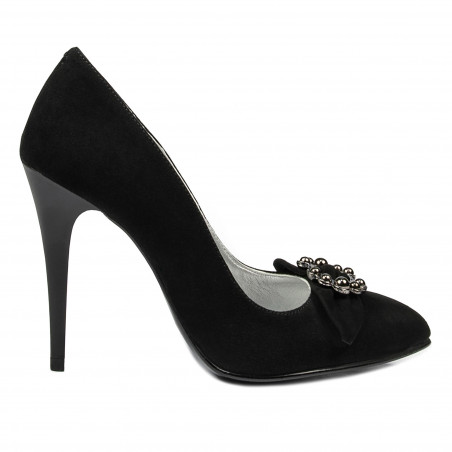 Elegante Damenschuhe 1279 schwarz Antilope
