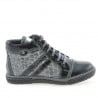 Kinderstiefel 3213 Lack Schwarz+Grau
