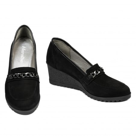 Damen Freizeitschuhe 6011 schwarzes Nubukleder