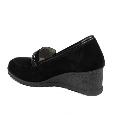 Damen Freizeitschuhe 6011 schwarzes Nubukleder