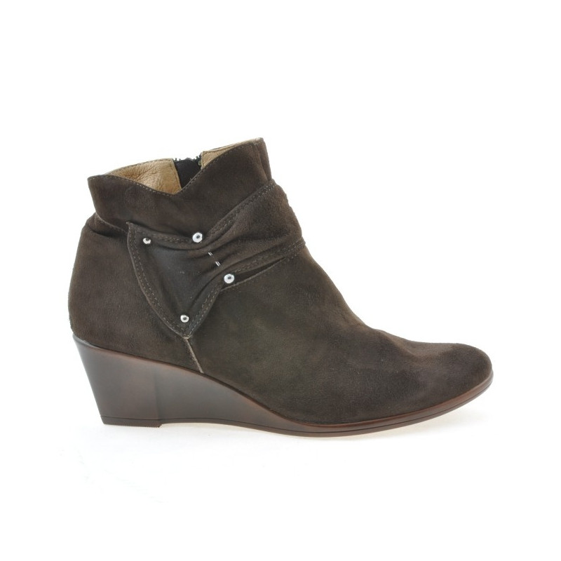 Damenstiefel 242 Kaffee Veloursleder