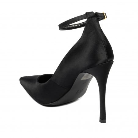 Elegante Damenschuhe 1311 schwarzer Satin