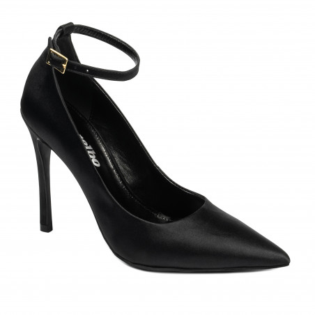 Elegante Damenschuhe 1311 schwarzer Satin