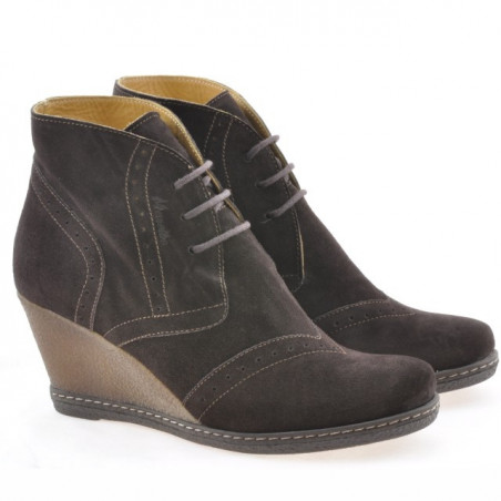 Damenstiefeletten 3230-1 Kaffee Velours