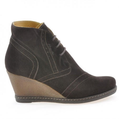 Damenstiefeletten 3230-1 Kaffee Velours