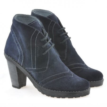 Damenstiefeletten 3230 indigo Veloursleder