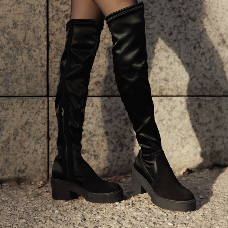 Damenstiefel 3405 kombiniert schwarzer Nubuk lifestyle
