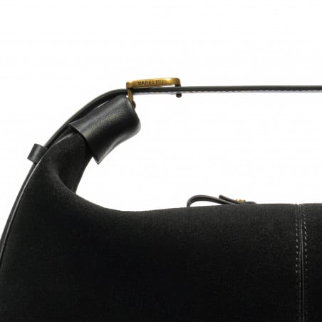 Damentasche Hand 038g Wildleder schwarz