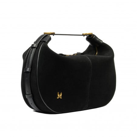 Damentasche Hand 038g Wildleder schwarz