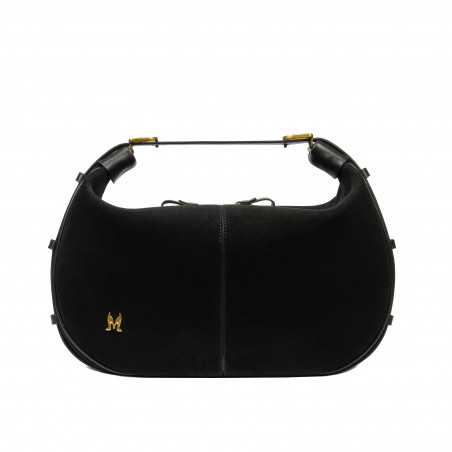 Damentasche Hand 038g Wildleder schwarz
