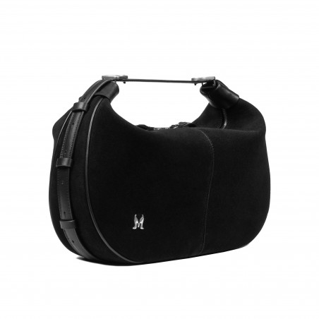 Damentasche Handtasche 038g 01 Wildleder schwarz