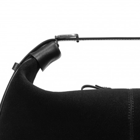 Damentasche Handtasche 038g 01 Wildleder schwarz