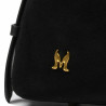 Damentasche Handtasche 037g Wildleder Schwarz