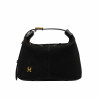 Damentasche Handtasche 037g Wildleder Schwarz