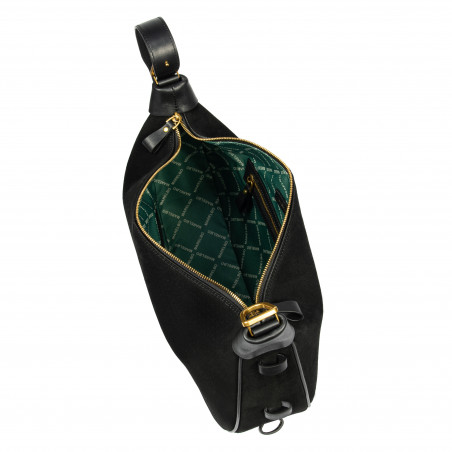 Damentasche Hand 038g Wildleder schwarz