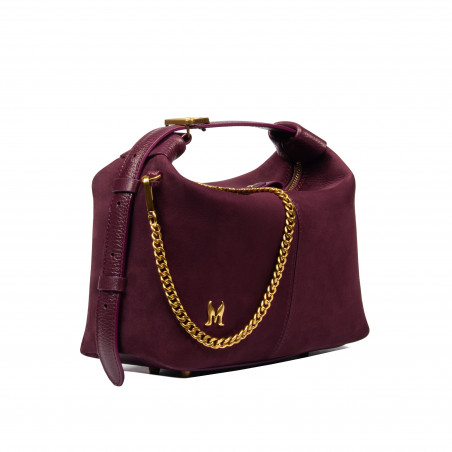 Damentasche Handtasche 037g Wildleder Bordeaux