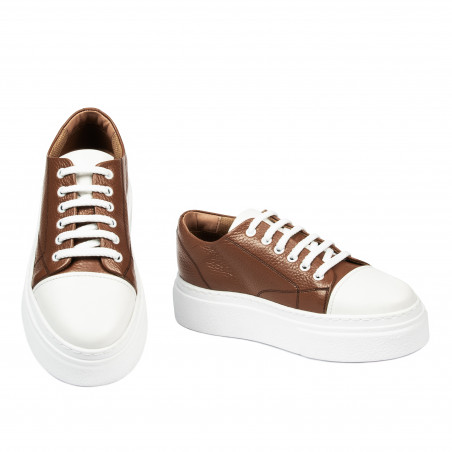 Damen Sneakers 6083 braun kombiniert