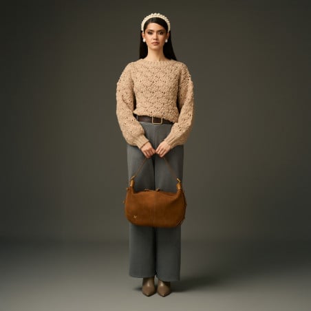 Damentasche Handtasche 038g Wildleder Braun lifestyle