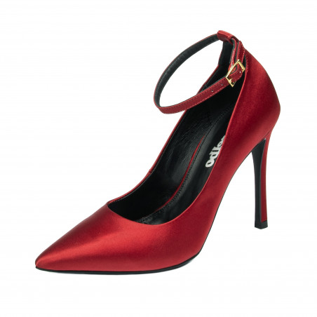 Elegante Damenschuhe 1311 roter Satin