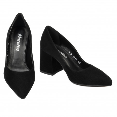 Damen elegante Schuhe 1315 schwarz Velour