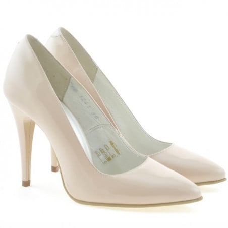 Elegante Damenschuhe 1241 beige Perlmutt Lack