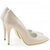 Elegante Damenschuhe 1241 beige Perlmutt Lack