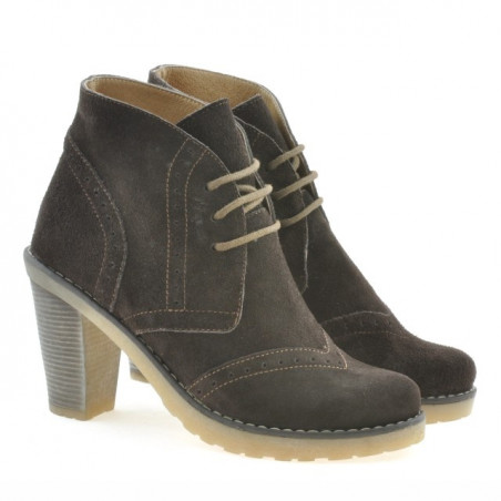 Damenstiefeletten 3230 Kaffee Velours