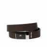 Herrengürtel 62b zweifarbig schwarz Kaviar+braun Kaviar