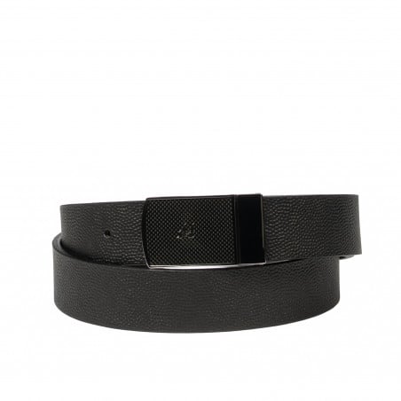 Herrengürtel 62b zweifarbig schwarz Kaviar+braun Kaviar