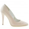 Elegante Damenschuhe 1241 beige Perlmutt Lack