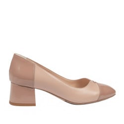 Elegante Damenschuhe 1332 Lack Nude kombiniert