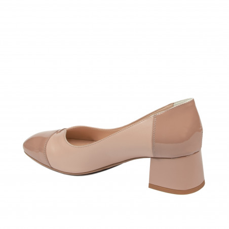 Elegante Damenschuhe 1332 Lack Nude kombiniert