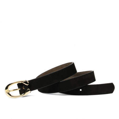 Damen Gürtel 35m schwarzes Veloursleder