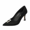 Elegante Damenschuhe 1318 Schwarz Veloursleder