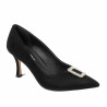 Elegante Damenschuhe 1318 Schwarz Veloursleder