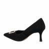 Elegante Damenschuhe 1318 Schwarz Veloursleder
